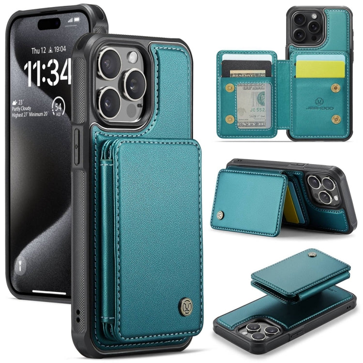 JEEHOOD J05 Business Magnetic Style RFID Leather Phone Case, For iPhone 16 Pro Max, For iPhone 16 Pro, For iPhone 16 Plus, For iPhone 16, For iPhone 15 Pro Max, For iPhone 15 Pro