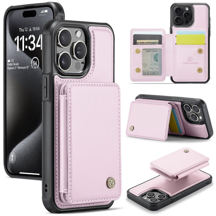 JEEHOOD J05 Business Magnetic Style RFID Leather Phone Case, For iPhone 16 Pro Max, For iPhone 16 Pro, For iPhone 16 Plus, For iPhone 16, For iPhone 15 Pro Max, For iPhone 15 Pro