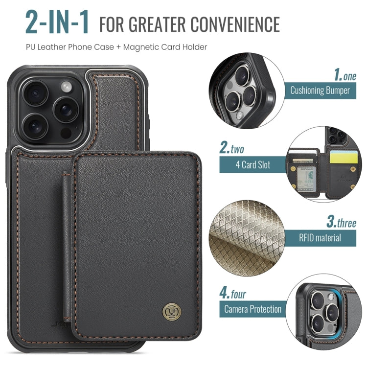 JEEHOOD J05 Business Magnetic Style RFID Leather Phone Case, For iPhone 15 Plus, For iPhone 15, For iPhone 14 Plus, For iPhone 14, For iPhone 14 Pro, For iPhone 14 Pro Max