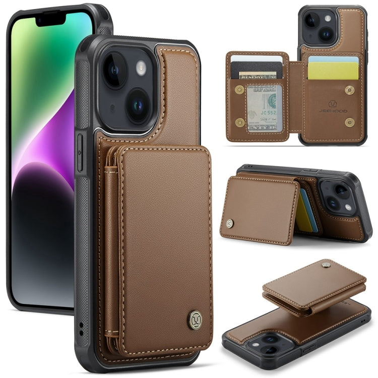 JEEHOOD J05 Business Magnetic Style RFID Leather Phone Case, For iPhone 15 Plus, For iPhone 15, For iPhone 14 Plus, For iPhone 14, For iPhone 14 Pro, For iPhone 14 Pro Max