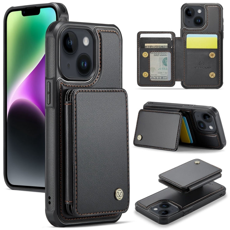 JEEHOOD J05 Business Magnetic Style RFID Leather Phone Case, For iPhone 15 Plus, For iPhone 15, For iPhone 14 Plus, For iPhone 14, For iPhone 14 Pro, For iPhone 14 Pro Max