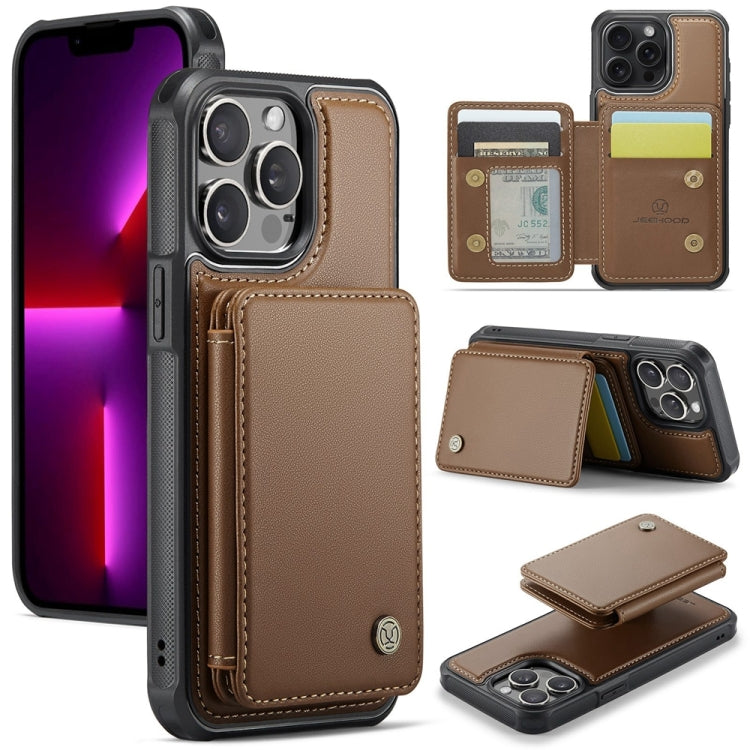 JEEHOOD J05 Business Magnetic Style RFID Leather Phone Case, For iPhone 13 Pro Max, For iPhone 13 Pro, For iPhone 13, For iPhone 12 / 12 Pro, For iPhone 12 Pro Max, For iPhone 11 Pro Max