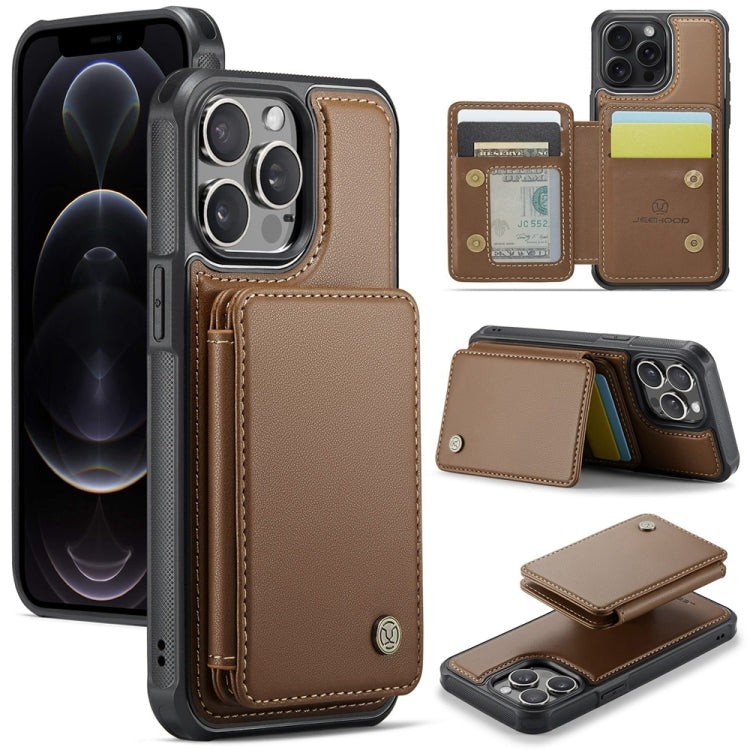 JEEHOOD J05 Business Magnetic Style RFID Leather Phone Case, For iPhone 13 Pro Max, For iPhone 13 Pro, For iPhone 13, For iPhone 12 / 12 Pro, For iPhone 12 Pro Max, For iPhone 11 Pro Max