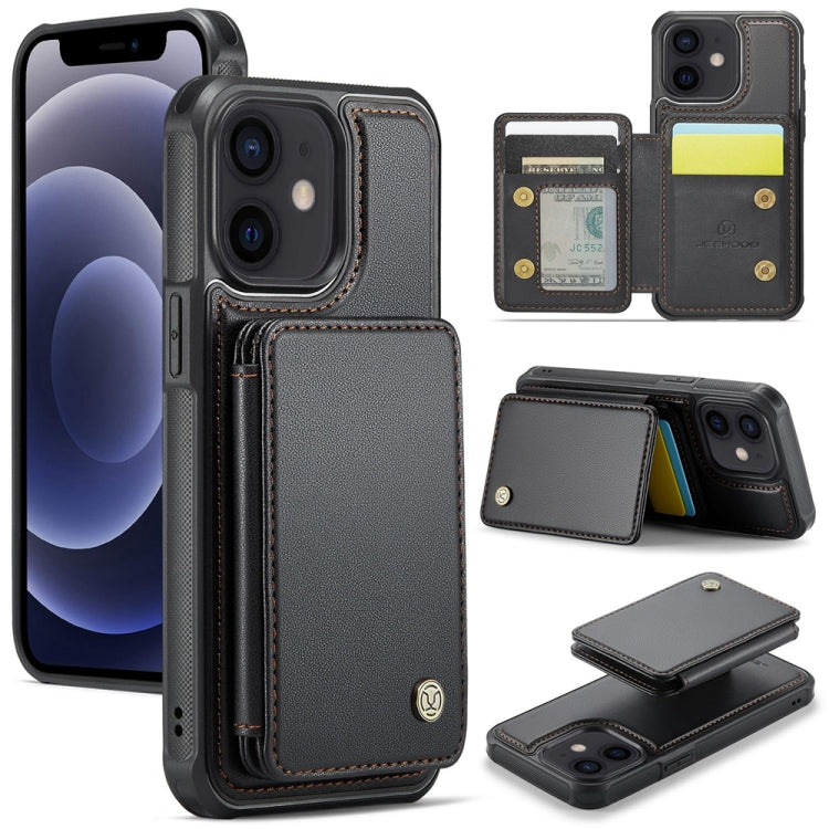 JEEHOOD J05 Business Magnetic Style RFID Leather Phone Case, For iPhone 13 Pro Max, For iPhone 13 Pro, For iPhone 13, For iPhone 12 / 12 Pro, For iPhone 12 Pro Max, For iPhone 11 Pro Max