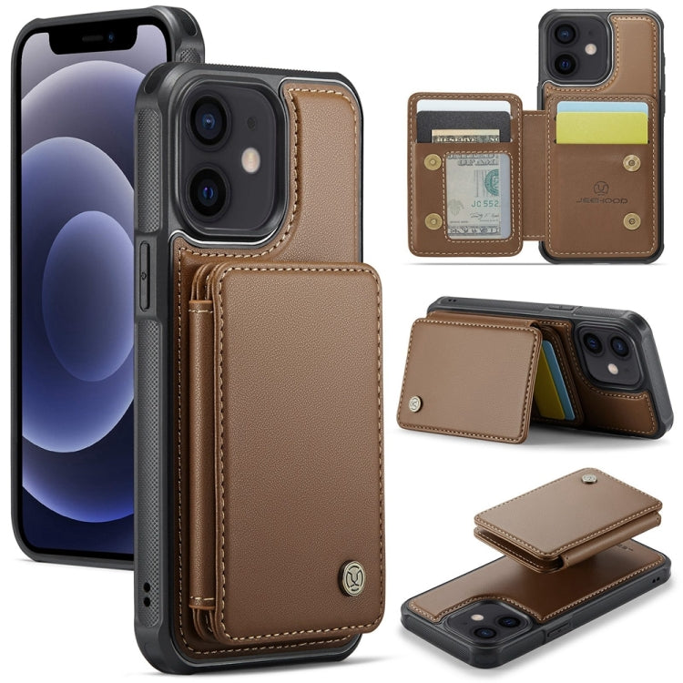 JEEHOOD J05 Business Magnetic Style RFID Leather Phone Case, For iPhone 13 Pro Max, For iPhone 13 Pro, For iPhone 13, For iPhone 12 / 12 Pro, For iPhone 12 Pro Max, For iPhone 11 Pro Max