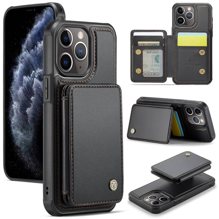 JEEHOOD J05 Business Magnetic Style RFID Leather Phone Case, For iPhone 13 Pro Max, For iPhone 13 Pro, For iPhone 13, For iPhone 12 / 12 Pro, For iPhone 12 Pro Max, For iPhone 11 Pro Max