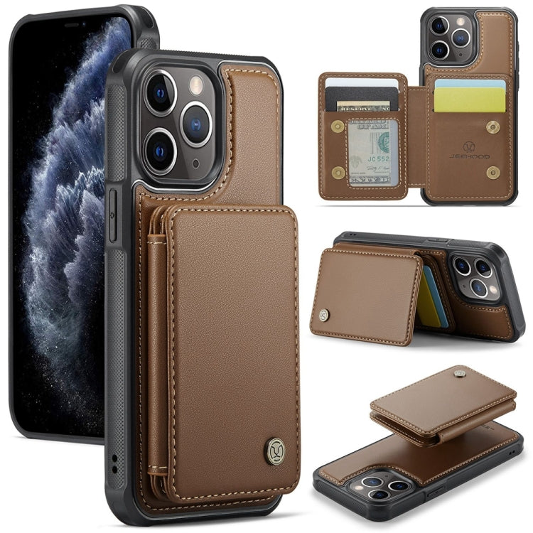 JEEHOOD J05 Business Magnetic Style RFID Leather Phone Case, For iPhone 13 Pro Max, For iPhone 13 Pro, For iPhone 13, For iPhone 12 / 12 Pro, For iPhone 12 Pro Max, For iPhone 11 Pro Max