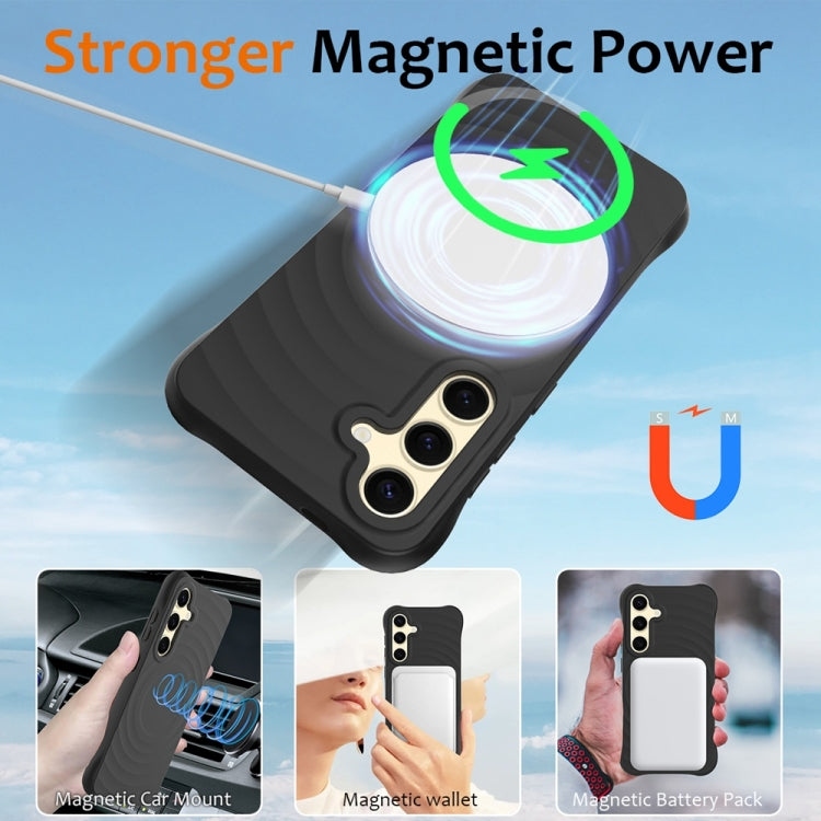 Wave Texture MagSafe Magnetic Liquid Silicone Phone Case, For Samsung Galaxy S24+ 5G, For Samsung Galaxy S24 5G, For Samsung Galaxy S23 FE 5G, For Samsung Galaxy S23 Ultra 5G, For Samsung Galaxy S23+ 5G