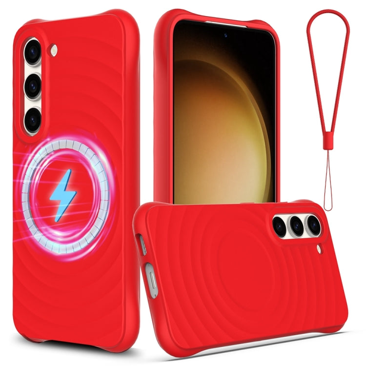 Wave Texture MagSafe Magnetic Liquid Silicone Phone Case