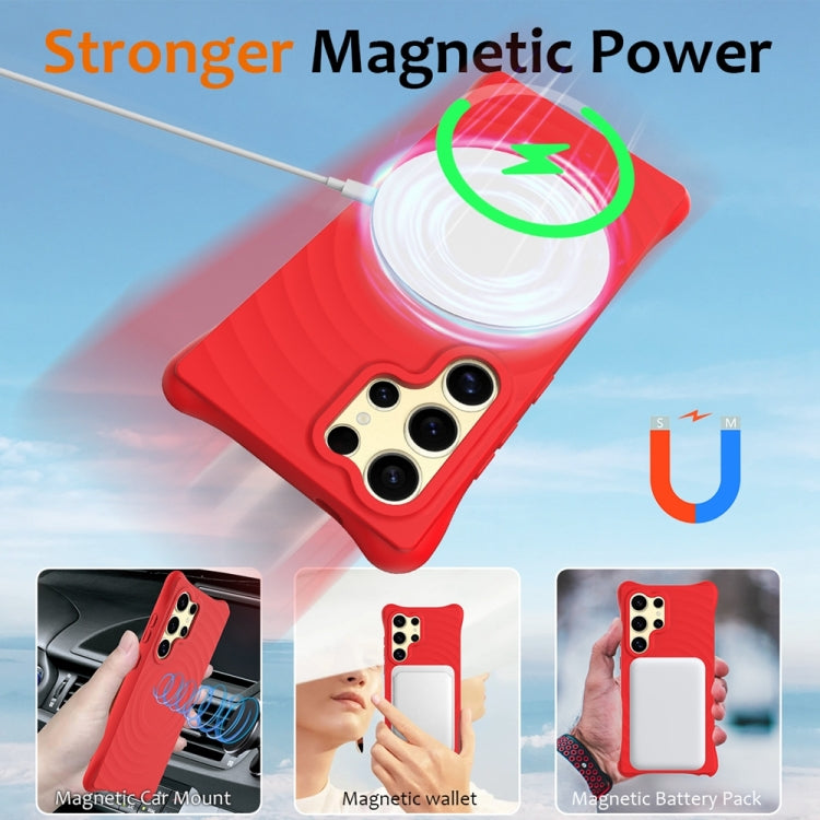 Wave Texture MagSafe Magnetic Liquid Silicone Phone Case
