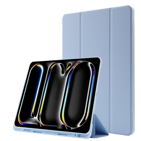Skin Feel Tri-fold Leather Tablet Case with Pen Slot, For iPad Pro 13 2024, For iPad Pro 11 2024