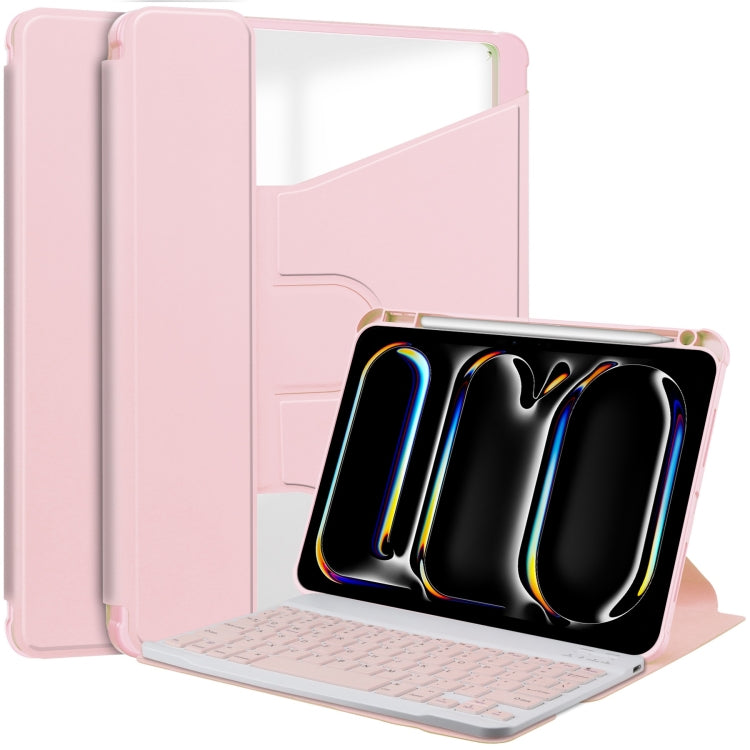 Transparent Rotation Smart Leather Tablet Case with Keyboard, For iPad Pro 13 2024, For iPad Air 13 2024, For iPad Air 11 2024, For iPad Pro 11 2024