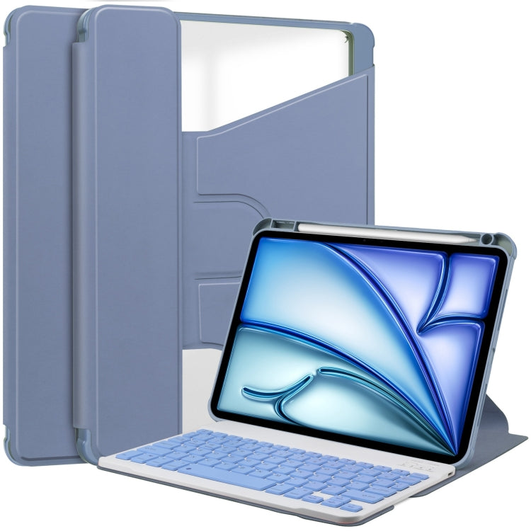 Transparent Rotation Smart Leather Tablet Case with Keyboard, For iPad Pro 13 2024, For iPad Air 13 2024, For iPad Air 11 2024, For iPad Pro 11 2024