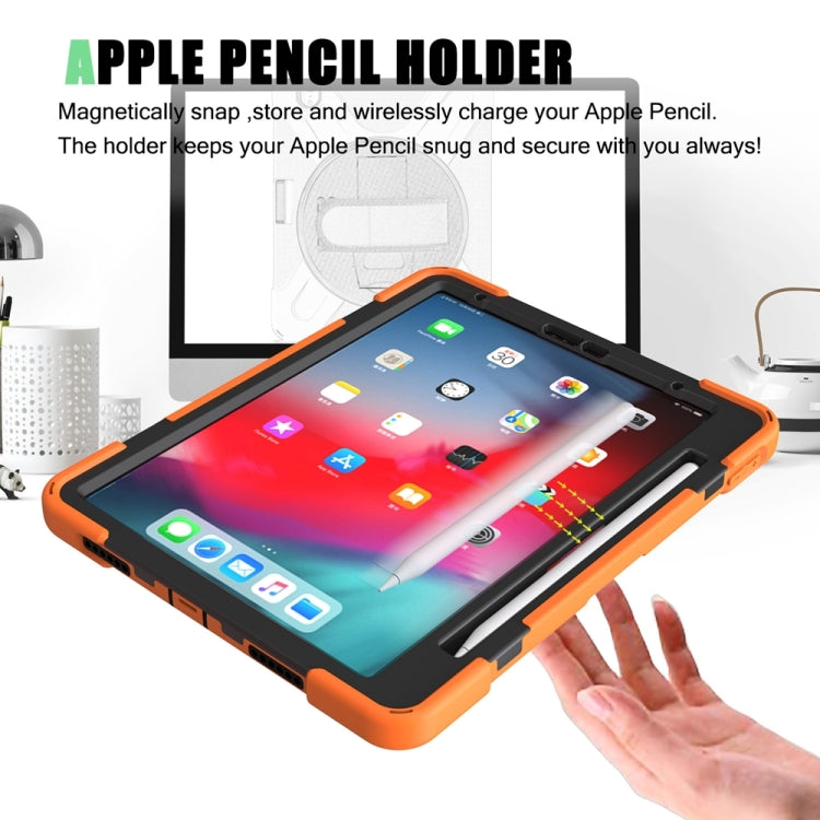 Rotatable Holder Silicone Hybrid PC Tablet Case with Shoulder Strap, For iPad Air 11 2024, For iPad Pro 11 2024