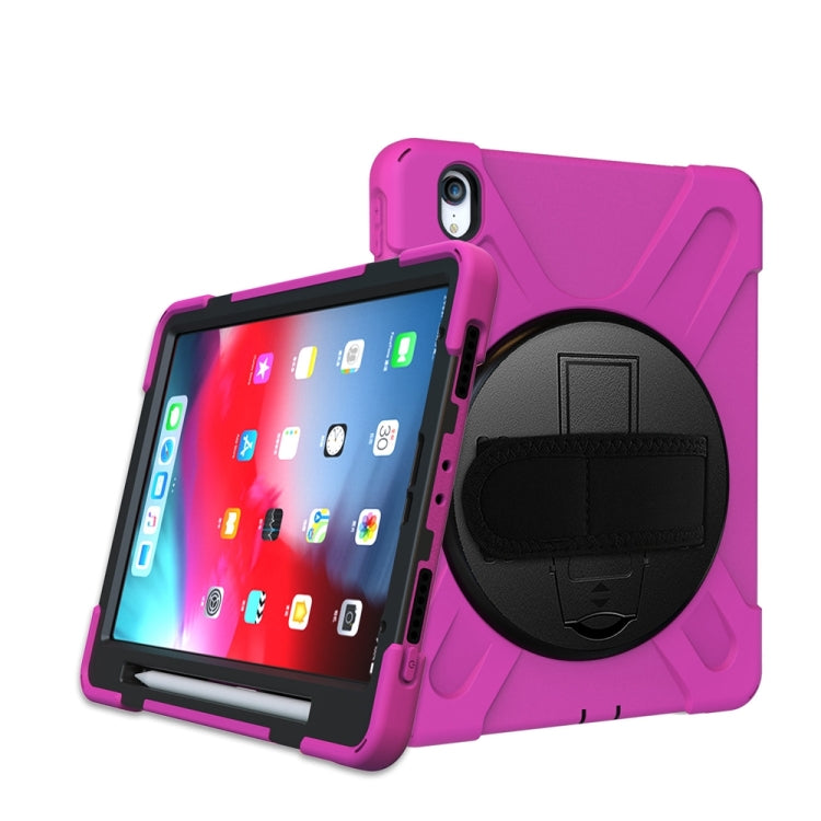 Rotatable Holder Silicone Hybrid PC Tablet Case with Shoulder Strap, For iPad Air 11 2024, For iPad Pro 11 2024