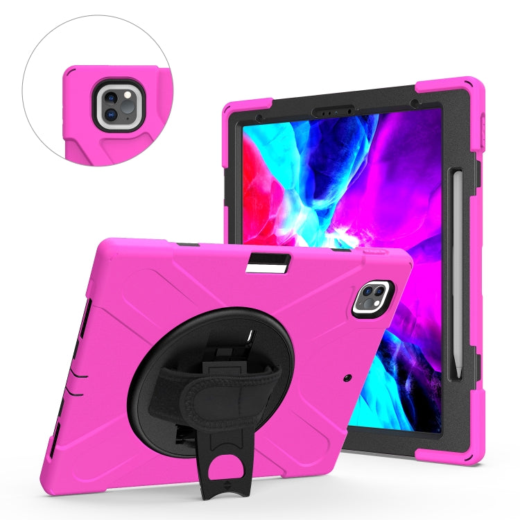 Rotatable Holder Silicone Hybrid PC Tablet Case with Shoulder Strap, For iPad Pro 13 2024, For iPad Air 13 2024