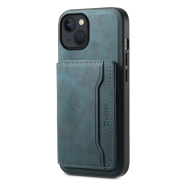 Denior D13 Retro Texture Leather MagSafe Card Bag Phone Case, For iPhone 16 Pro Max, For iPhone 16 Pro, For iPhone 16 Plus, For iPhone 16, For iPhone 15 Pro Max, For iPhone 15 Pro, For iPhone 15 Plus, For iPhone 15, For iPhone 14 Plus, For iPhone 13 / 14