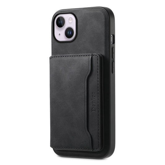 Denior D13 Retro Texture Leather MagSafe Card Bag Phone Case