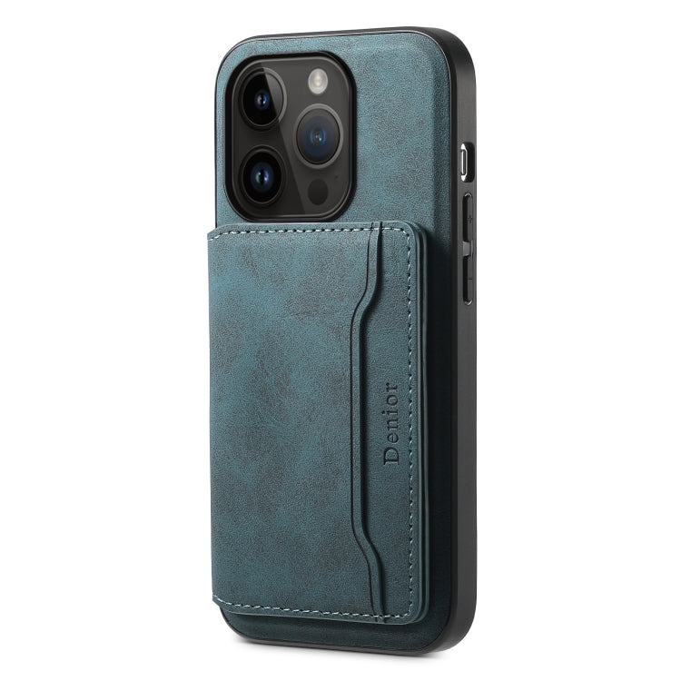 Denior D13 Retro Texture Leather MagSafe Card Bag Phone Case