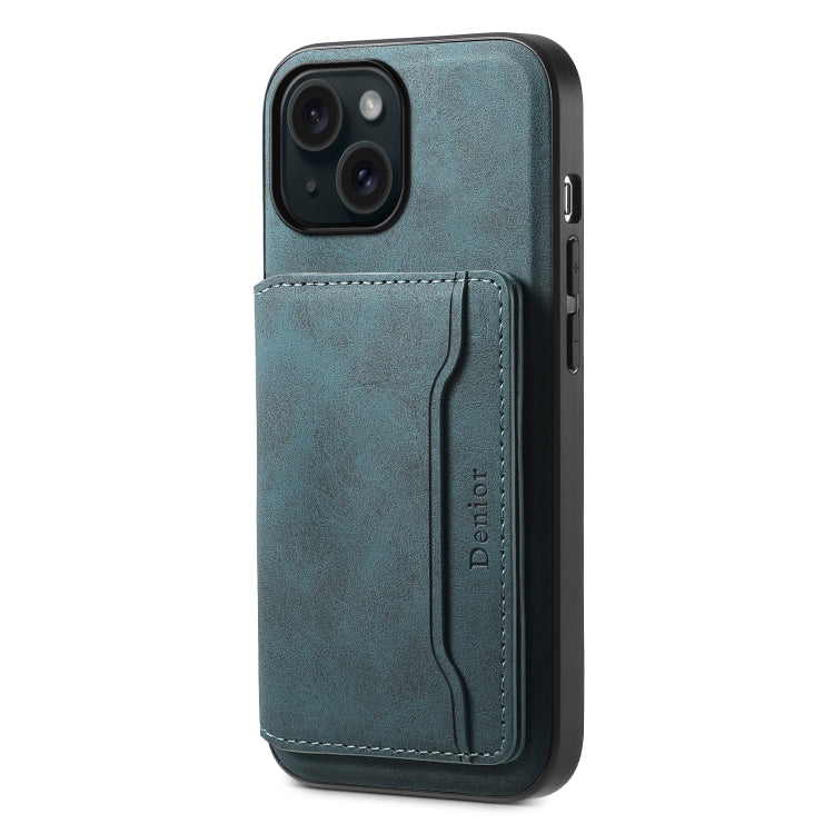 Denior D13 Retro Texture Leather MagSafe Card Bag Phone Case, For iPhone 16 Pro Max, For iPhone 16 Pro, For iPhone 16 Plus, For iPhone 16, For iPhone 15 Pro Max, For iPhone 15 Pro, For iPhone 15 Plus, For iPhone 15, For iPhone 14 Plus, For iPhone 13 / 14