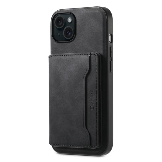 Denior D13 Retro Texture Leather MagSafe Card Bag Phone Case