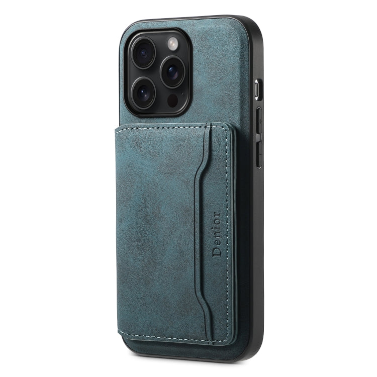 Denior D13 Retro Texture Leather MagSafe Card Bag Phone Case, For iPhone 16 Pro Max, For iPhone 16 Pro, For iPhone 16 Plus, For iPhone 16, For iPhone 15 Pro Max, For iPhone 15 Pro, For iPhone 15 Plus, For iPhone 15, For iPhone 14 Plus, For iPhone 13 / 14