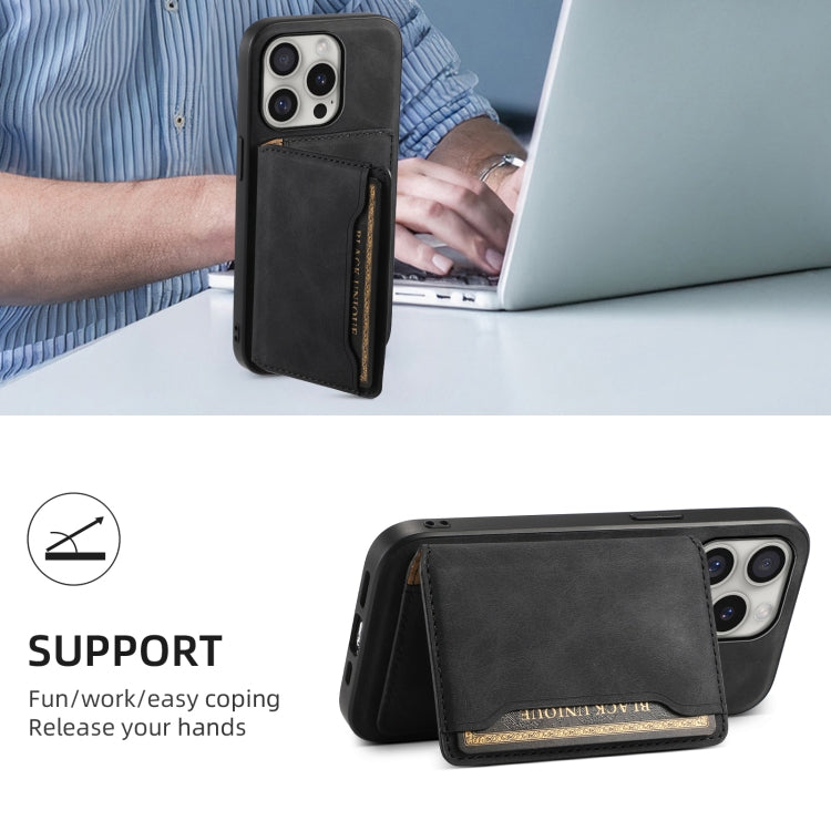 Denior D13 Retro Texture Leather MagSafe Card Bag Phone Case, For iPhone 16 Pro Max, For iPhone 16 Pro, For iPhone 16 Plus, For iPhone 16, For iPhone 15 Pro Max, For iPhone 15 Pro, For iPhone 15 Plus, For iPhone 15, For iPhone 14 Plus, For iPhone 13 / 14