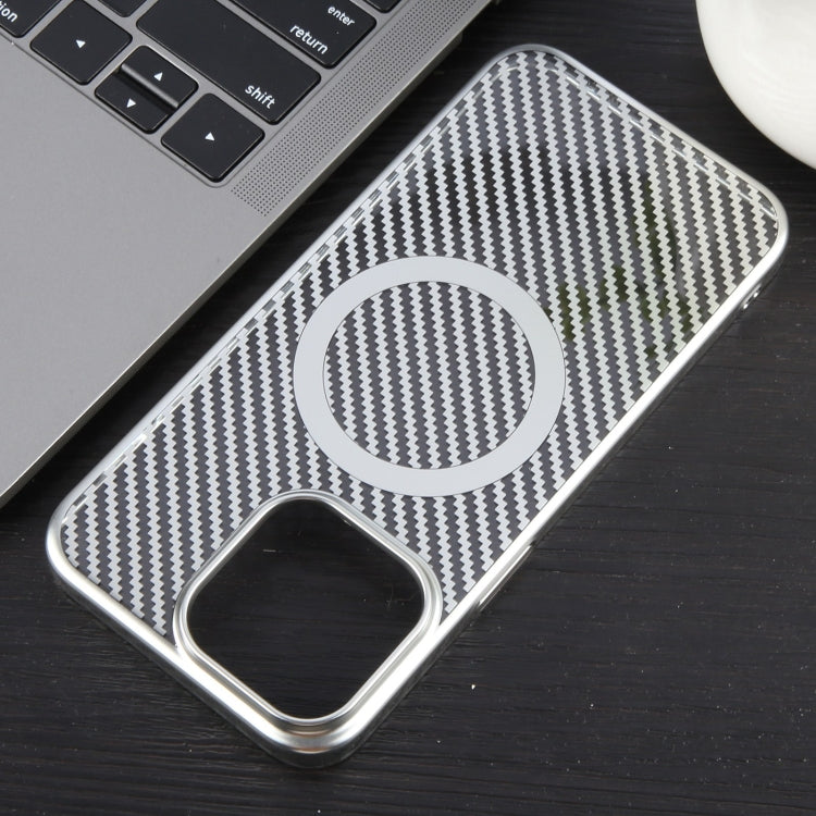 6D Plated Carbon Fiber Clear Magsafe PC Phone Case, For iPhone 15 Pro Max, For iPhone 15 Pro, For iPhone 15 Plus, For iPhone 15