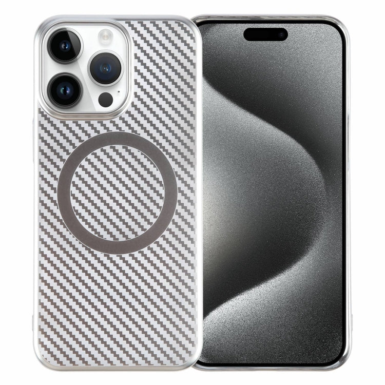 6D Plated Carbon Fiber Clear Magsafe PC Phone Case, For iPhone 16 Pro Max, For iPhone 16 Pro, For iPhone 16 Plus, For iPhone 16, For iPhone 15 Pro Max, For iPhone 15 Pro