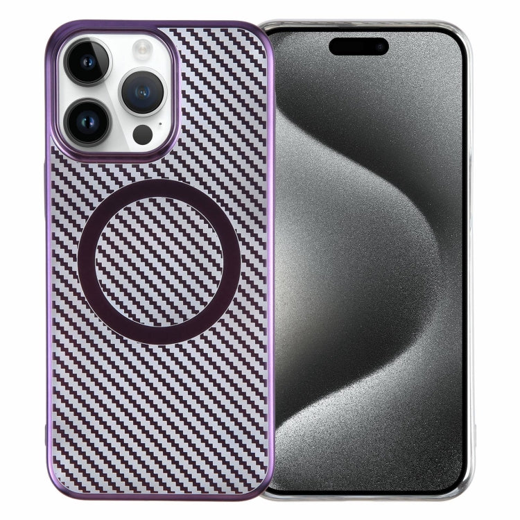 6D Plated Carbon Fiber Clear Magsafe PC Phone Case, For iPhone 15 Pro Max, For iPhone 15 Pro, For iPhone 15 Plus, For iPhone 15