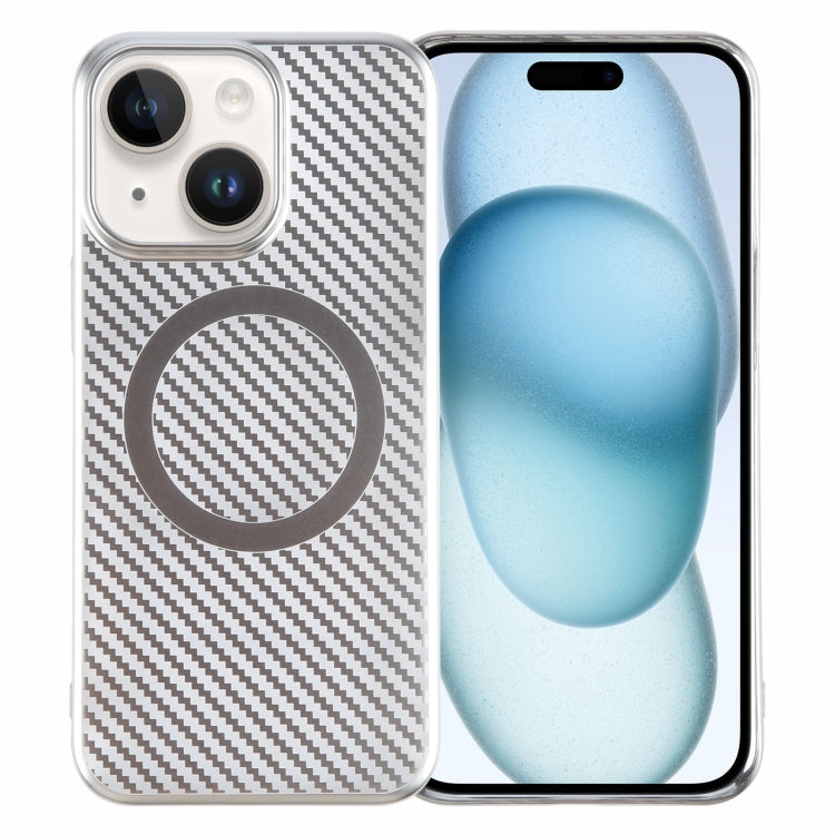 6D Plated Carbon Fiber Clear Magsafe PC Phone Case, For iPhone 15 Pro Max, For iPhone 15 Pro, For iPhone 15 Plus, For iPhone 15