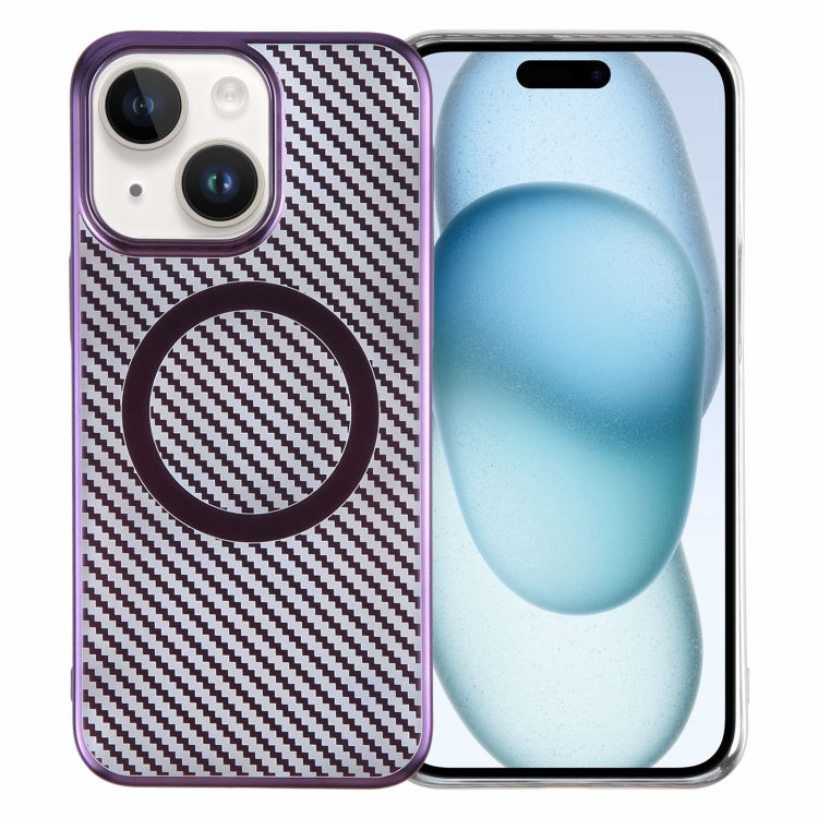 6D Plated Carbon Fiber Clear Magsafe PC Phone Case, For iPhone 15 Pro Max, For iPhone 15 Pro, For iPhone 15 Plus, For iPhone 15