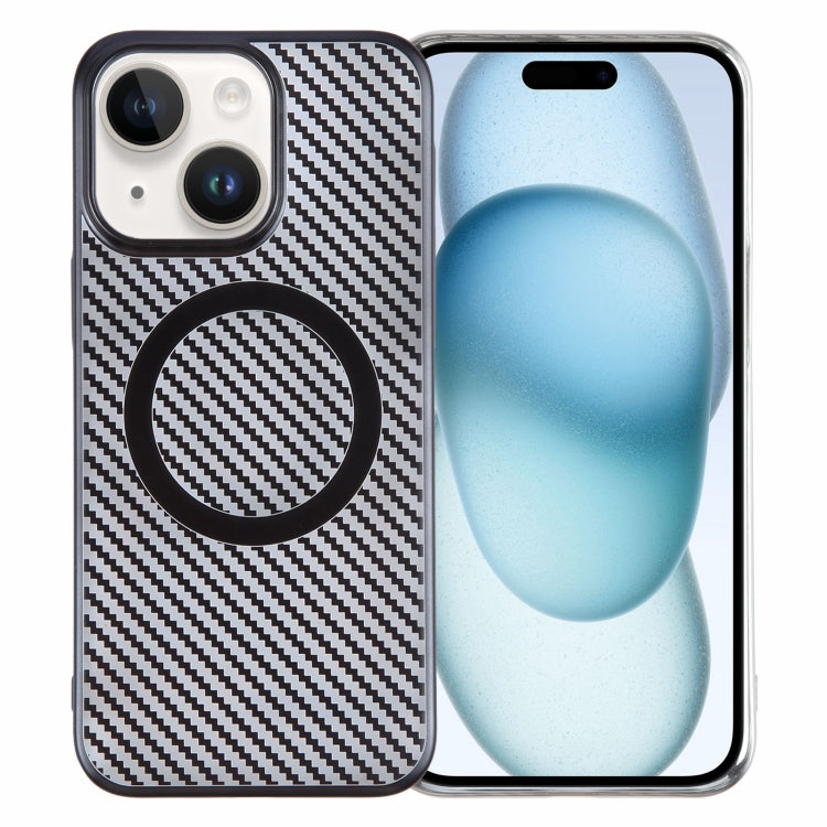 6D Plated Carbon Fiber Clear Magsafe PC Phone Case, For iPhone 15 Pro Max, For iPhone 15 Pro, For iPhone 15 Plus, For iPhone 15