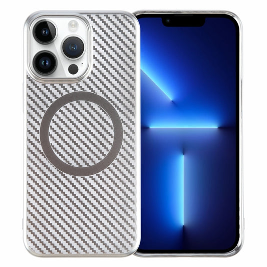 6D Plated Carbon Fiber Clear Magsafe PC Phone Case, For iPhone 13 Pro Max, For iPhone 13 Pro, For iPhone 13, For iPhone 12