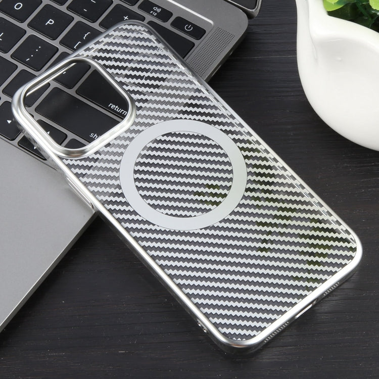 6D Plated Carbon Fiber Clear Magsafe PC Phone Case, For iPhone 13 Pro Max, For iPhone 13 Pro, For iPhone 13, For iPhone 12