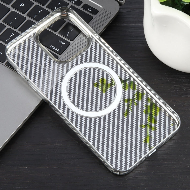 6D Plated Carbon Fiber Clear Magsafe PC Phone Case, For iPhone 13 Pro Max, For iPhone 13 Pro, For iPhone 13, For iPhone 12