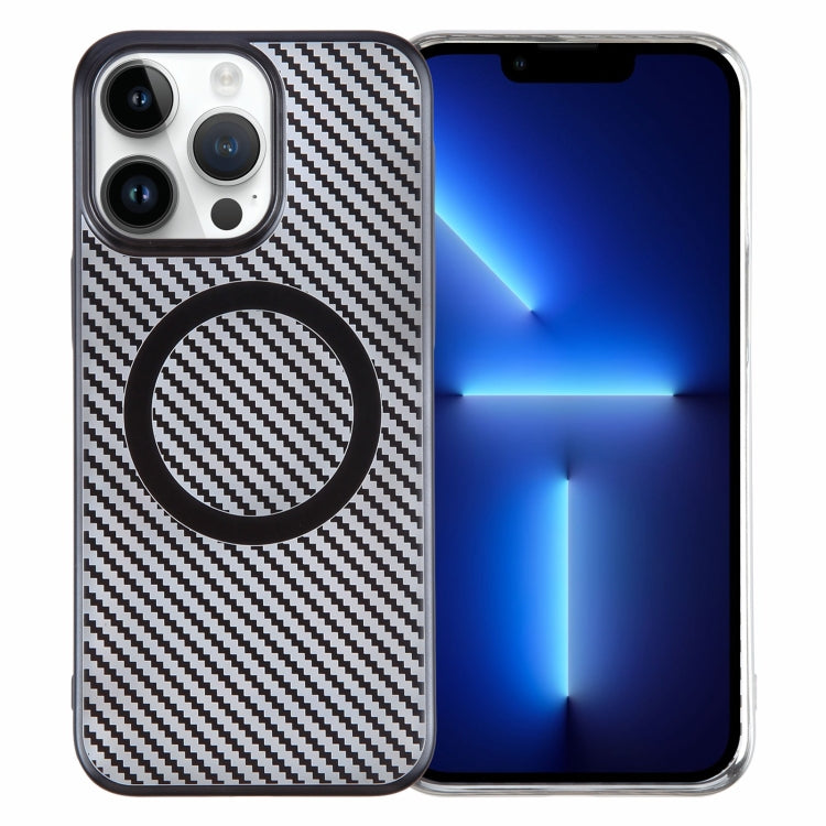 6D Plated Carbon Fiber Clear Magsafe PC Phone Case, For iPhone 13 Pro Max, For iPhone 13 Pro, For iPhone 13, For iPhone 12