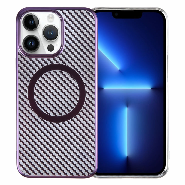 6D Plated Carbon Fiber Clear Magsafe PC Phone Case, For iPhone 13 Pro Max, For iPhone 13 Pro, For iPhone 13, For iPhone 12