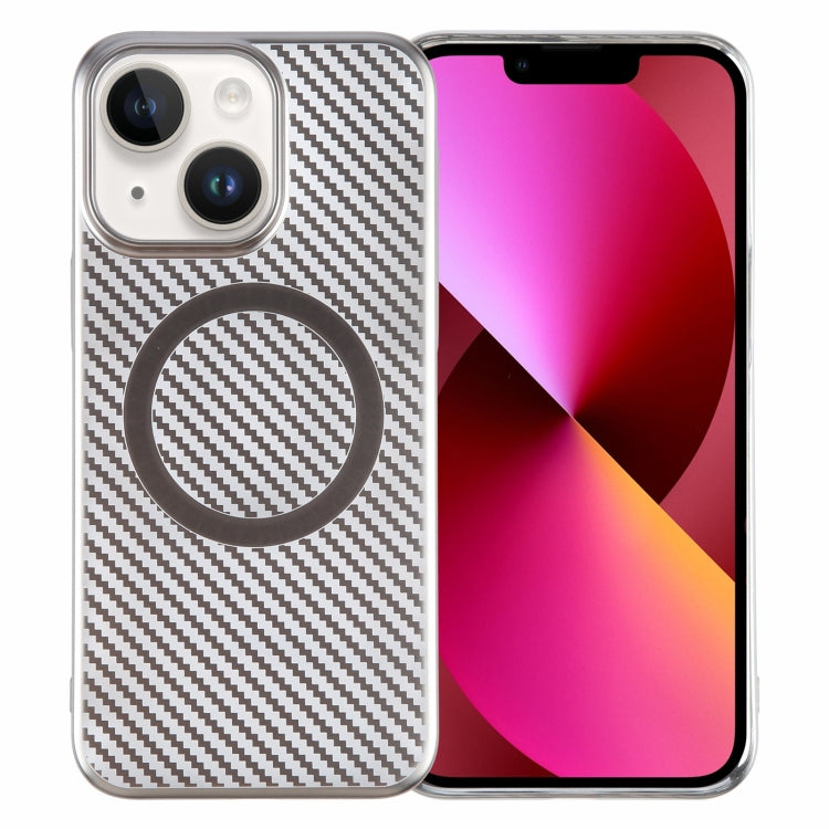 6D Plated Carbon Fiber Clear Magsafe PC Phone Case, For iPhone 13 Pro Max, For iPhone 13 Pro, For iPhone 13, For iPhone 12