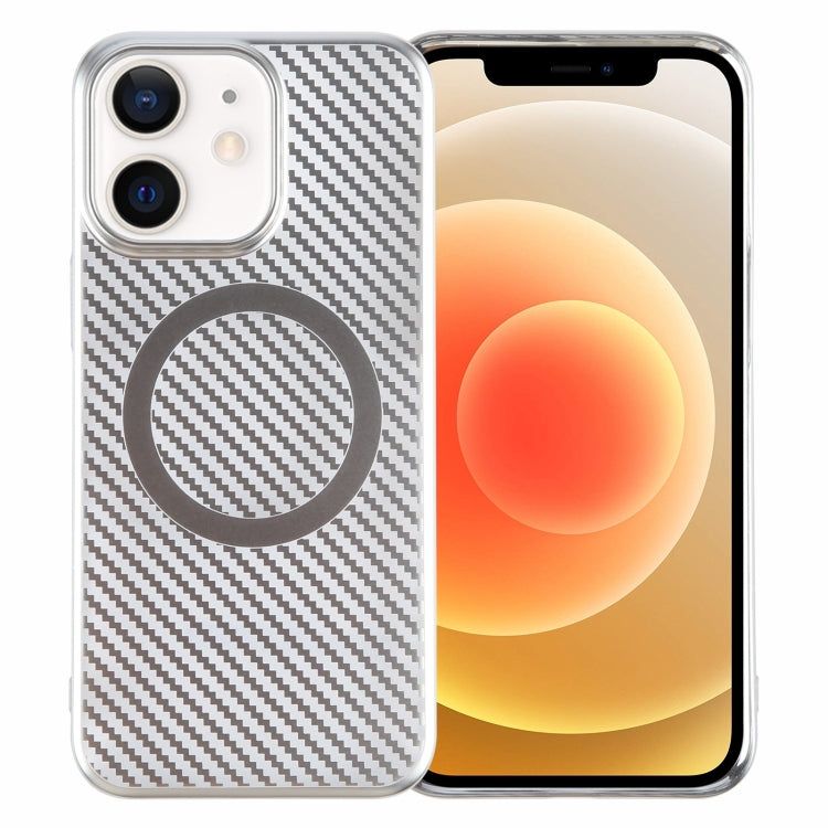 6D Plated Carbon Fiber Clear Magsafe PC Phone Case, For iPhone 13 Pro Max, For iPhone 13 Pro, For iPhone 13, For iPhone 12