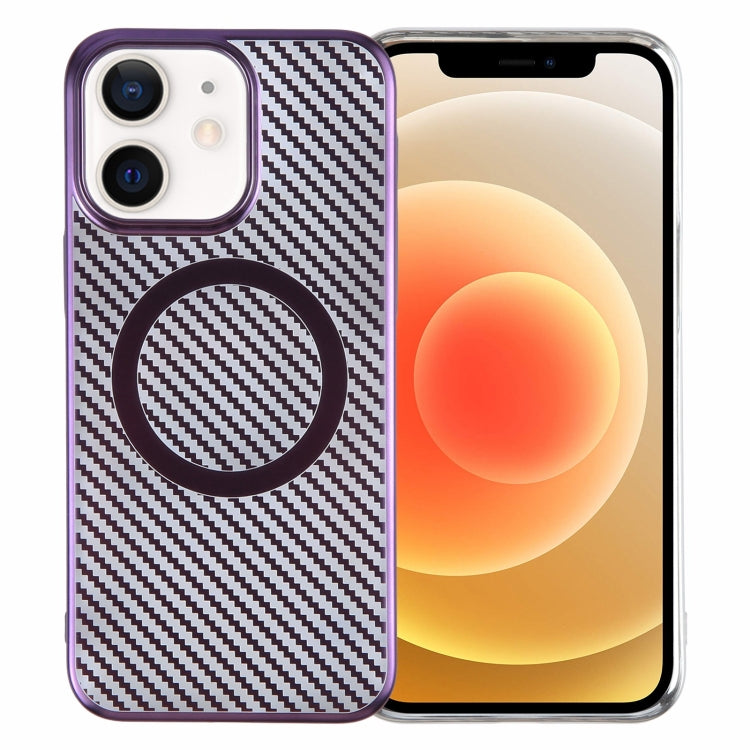 6D Plated Carbon Fiber Clear Magsafe PC Phone Case, For iPhone 13 Pro Max, For iPhone 13 Pro, For iPhone 13, For iPhone 12