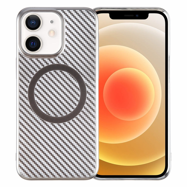 6D Plated Carbon Fiber Clear Magsafe PC Phone Case, For iPhone 13 Pro Max, For iPhone 13 Pro, For iPhone 13, For iPhone 12