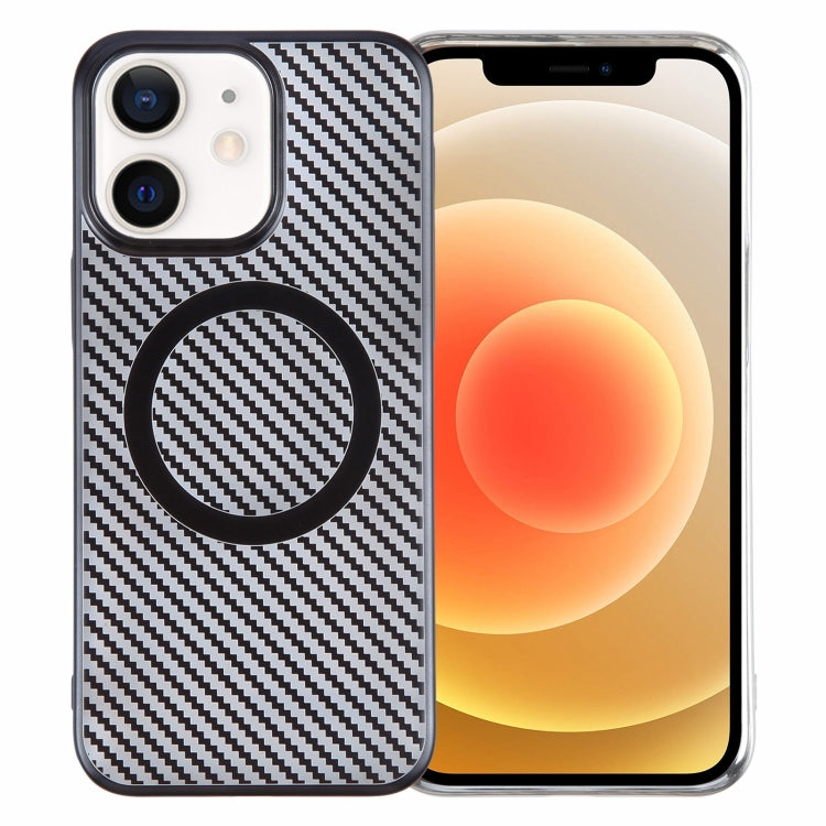 6D Plated Carbon Fiber Clear Magsafe PC Phone Case, For iPhone 13 Pro Max, For iPhone 13 Pro, For iPhone 13, For iPhone 12