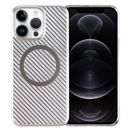 6D Plated Carbon Fiber Clear Magsafe PC Phone Case, For iPhone 12 Pro Max, For iPhone 12 Pro