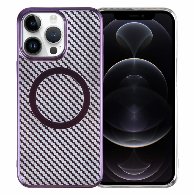 6D Plated Carbon Fiber Clear Magsafe PC Phone Case, For iPhone 12 Pro Max, For iPhone 12 Pro