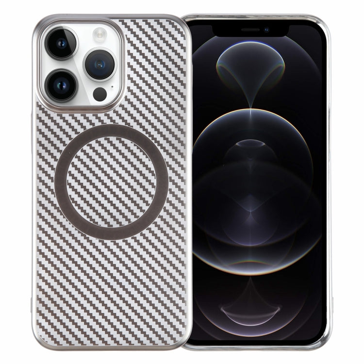 6D Plated Carbon Fiber Clear Magsafe PC Phone Case, For iPhone 12 Pro Max, For iPhone 12 Pro