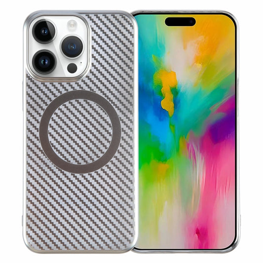 6D Plated Carbon Fiber Clear Magsafe PC Phone Case, For iPhone 16 Pro Max, For iPhone 16 Pro, For iPhone 16 Plus, For iPhone 16