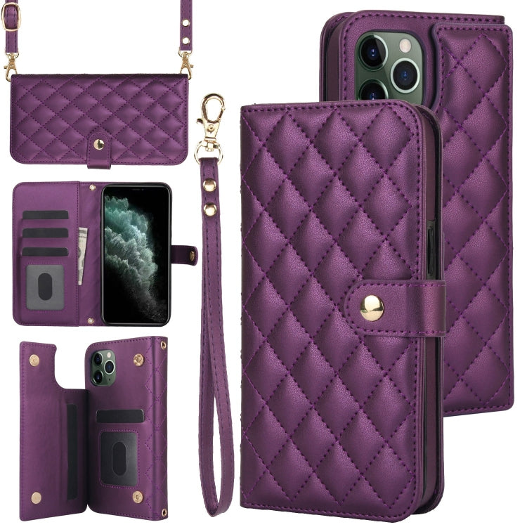 Crossbody Multifunction Rhombic Leather Phone Case, For iPhone 11 Pro, For iPhone X / XS, For iPhone XR