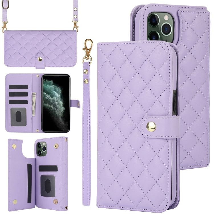 Crossbody Multifunction Rhombic Leather Phone Case, For iPhone 11 Pro, For iPhone X / XS, For iPhone XR