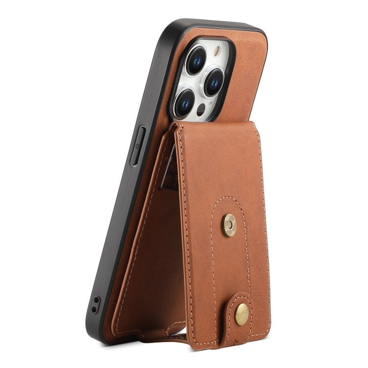 Denior D14 NK Retro Pattern MagSafe Magnetic Card Holder Leather Phone Case, For iPhone 16 Pro Max, For iPhone 16 Pro, For iPhone 16 Plus, For iPhone 16, For iPhone 15 Pro Max, For iPhone 15 Pro, For iPhone 15 Plus, For iPhone 15, For iPhone 14 Plus